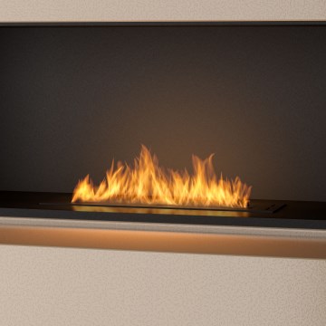 InFire - Lareira embutida BIO 7,5x60 cm 3,5kW preto