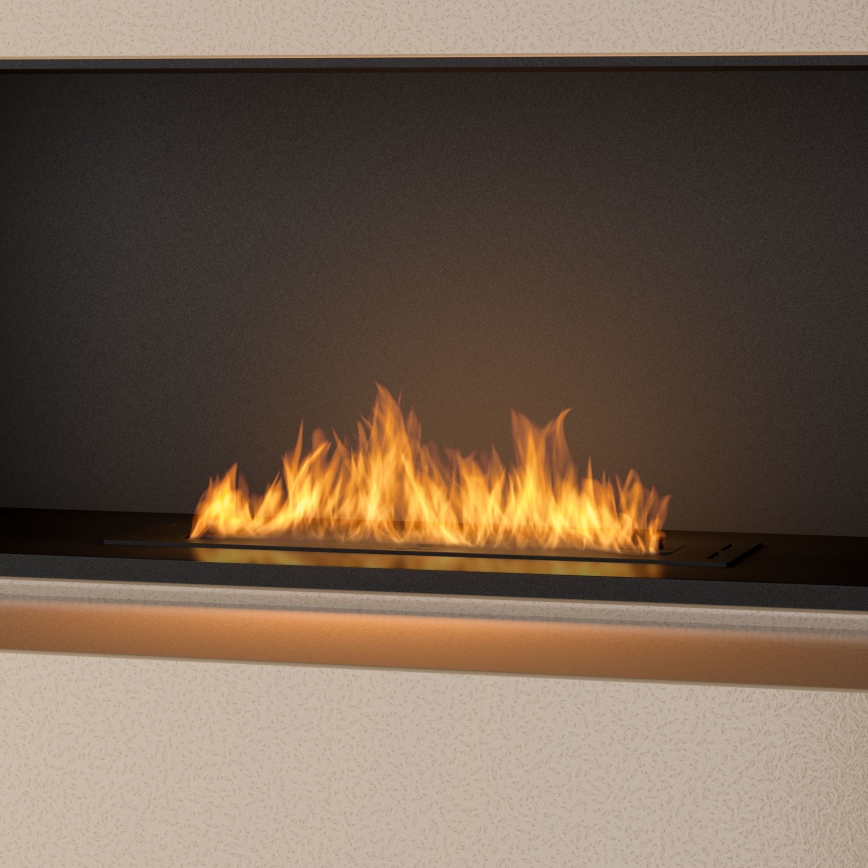 InFire - Lareira embutida BIO 7,5x60 cm 3,5kW preto