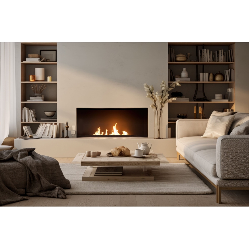 InFire - Lareira embutida BIO 7,5x60 cm 3,5kW preto