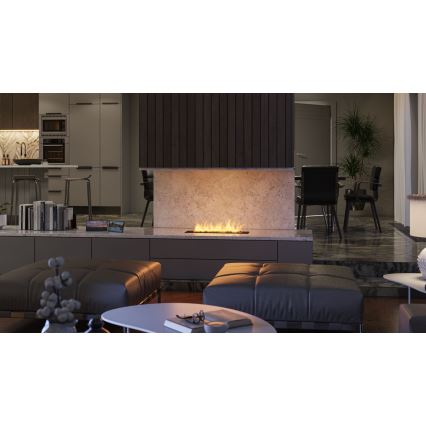 InFire - Lareira embutida BIO 7,5x60 cm 3,5kW preto