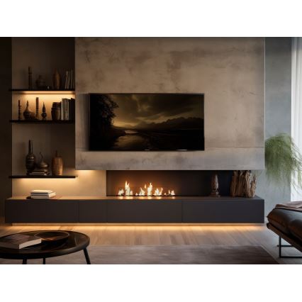 InFire - Lareira embutida BIO 8,5x100 cm 6kW preto