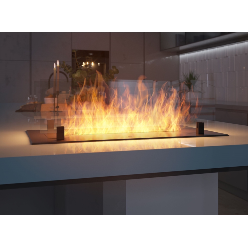 InFire - Lareira embutida BIO 8,5x60 cm 3,5kW preto