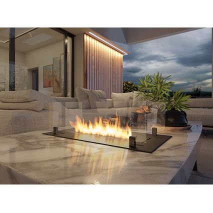 InFire - Lareira embutida BIO 8,5x80 cm 3,5kW preto
