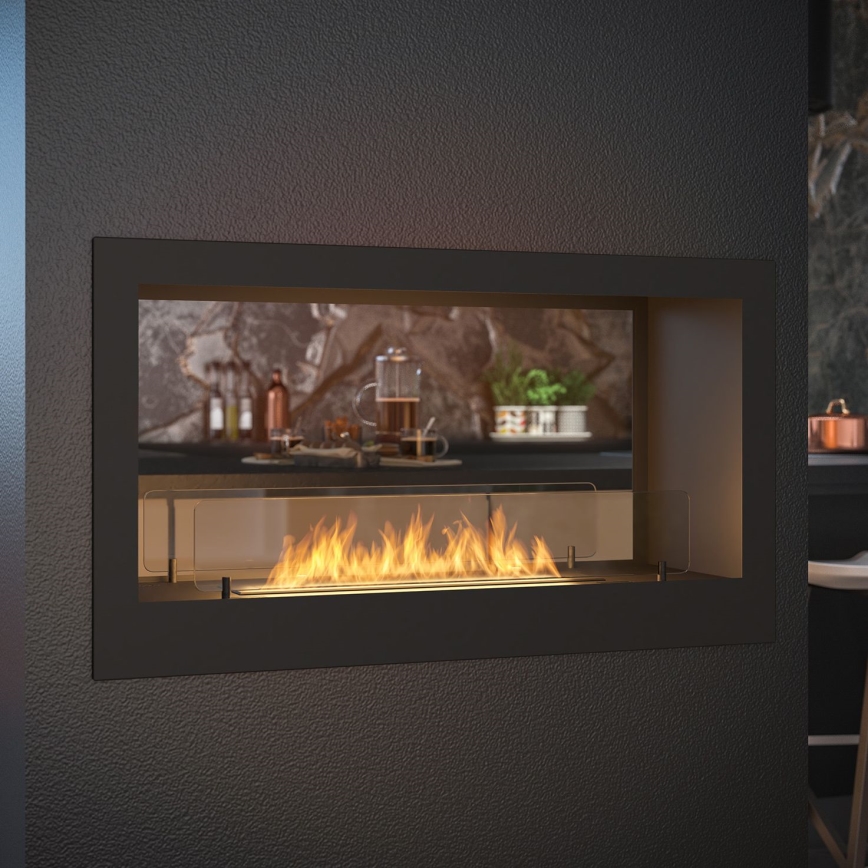 InFire - Lareira integrada BIO 90x50 cm 3kW bifacial