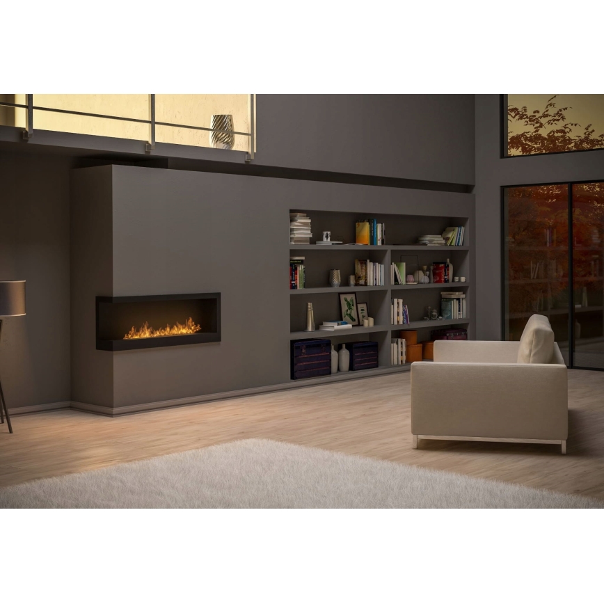 InFire - Lareira para canto BIO 45x120 cm 3kW preto