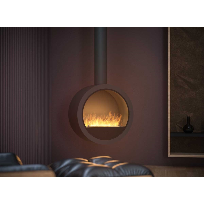 InFire - Lareira suspensa BIO d. 70 cm 3kW preto
