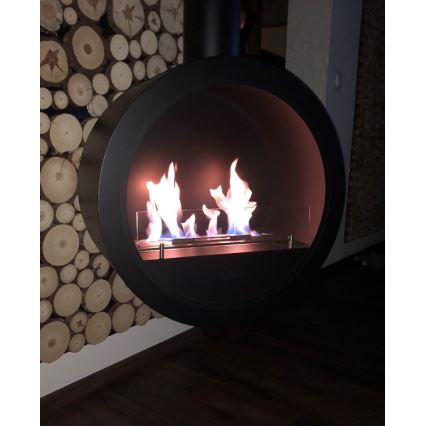 InFire - Lareira suspensa BIO d. 70 cm 3kW preto