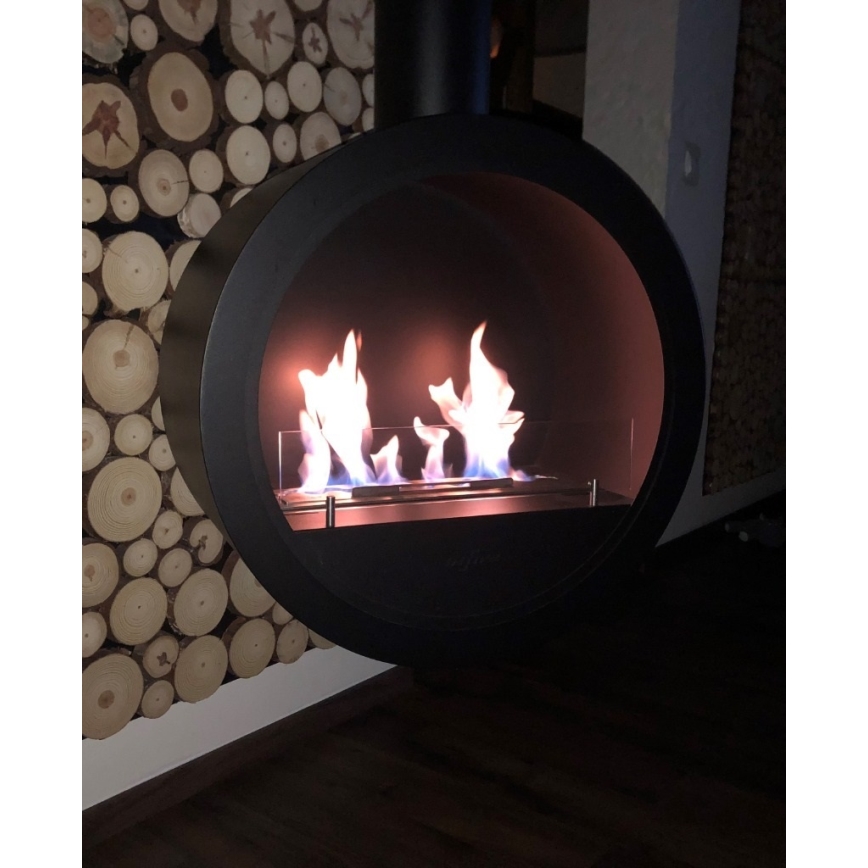 InFire - Lareira suspensa BIO d. 70 cm 3kW preto