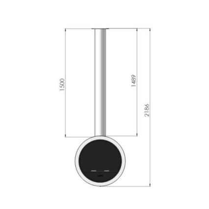 InFire - Lareira suspensa BIO d. 70 cm 3kW preto