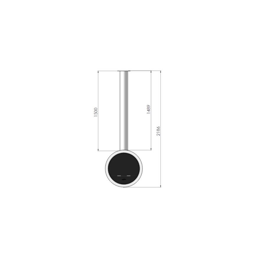 InFire - Lareira suspensa BIO d. 70 cm 3kW preto