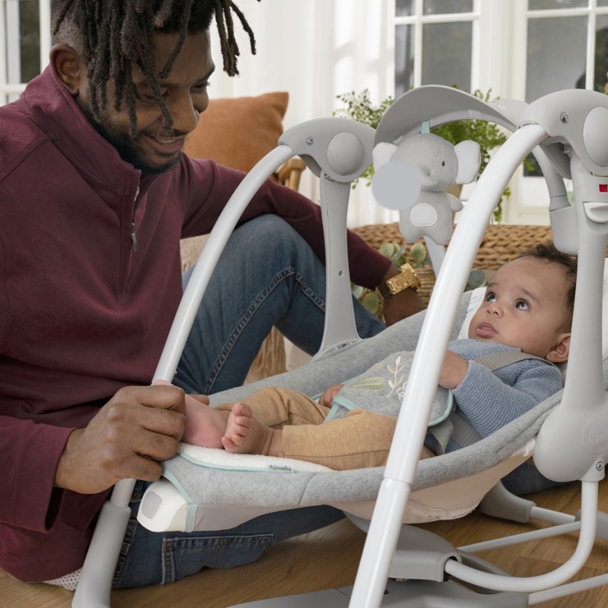 Ingenuity - Balanço vibratório infantil com melodia 2 em 1 SWELL 4xD + 1xC