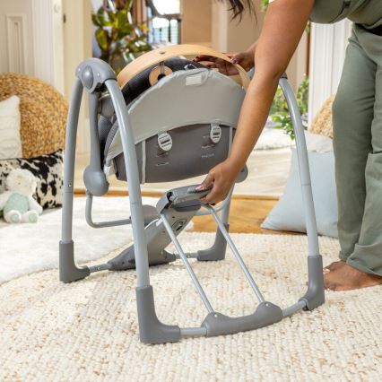 Ingenuity - Baloiço vibratório para bebé com melodia EVERY SEASON cinzento