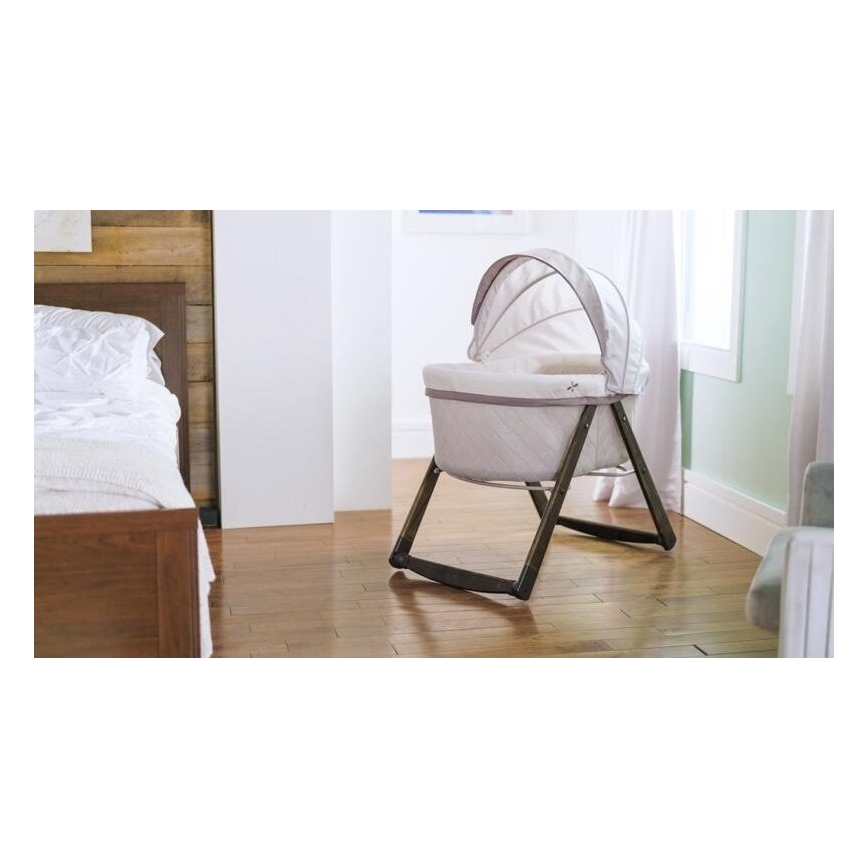 Ingenuity - Berço de baloiço para bebé CARRINGTON cinzento/castanho
