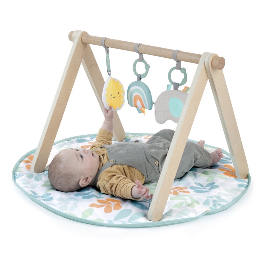 Ingenuity - Cobertor infantil para brincar com um trapézio de madeira SOL VALLEY