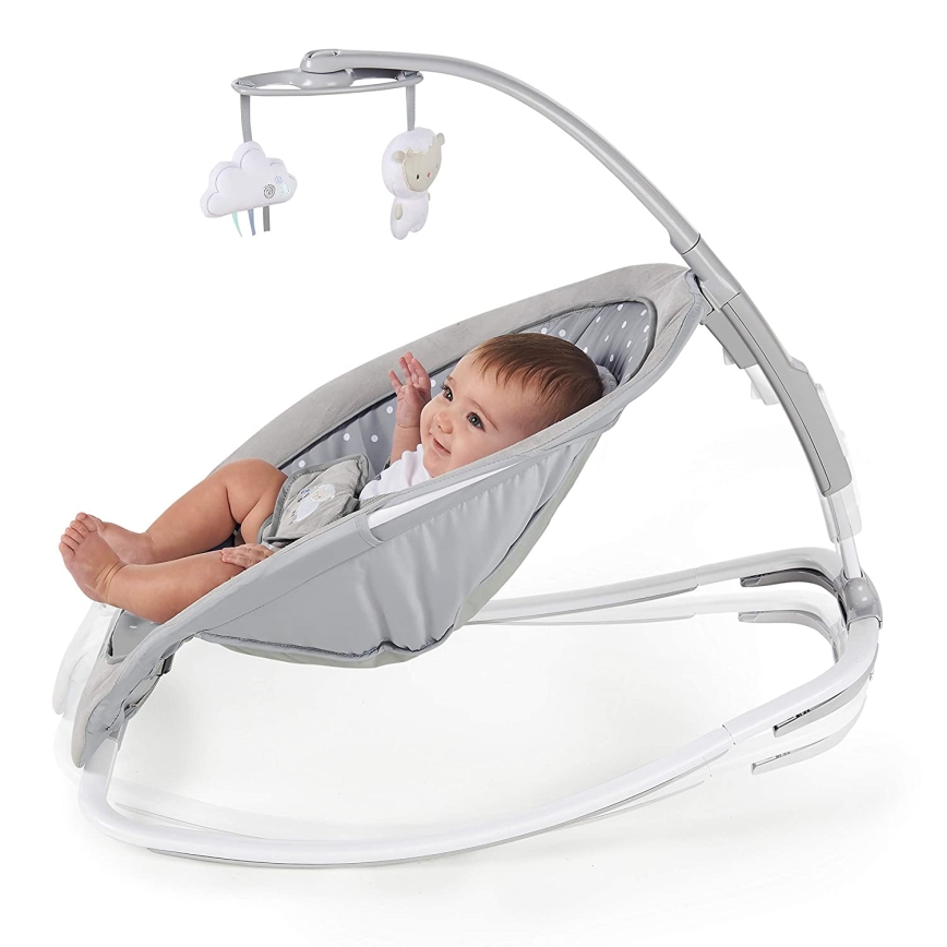 Ingenuity - Espreguiçadeira para bebé com melodia CUDDLE LAMB