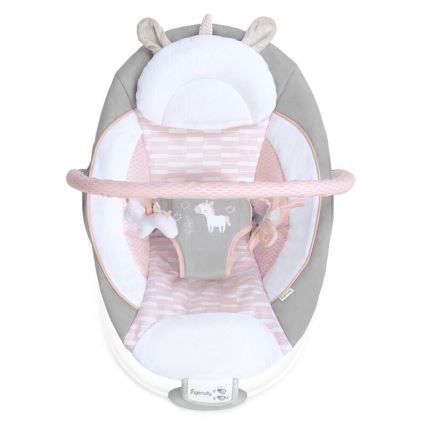 Ingenuity - Espreguiçadeira vibratória para bebé com melodia FLORA THE UNICORN