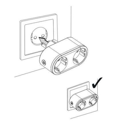 Inteligente dvojitá tomada SMART 3680W/230V/16A Wi-Fi Tuya SCHUKO