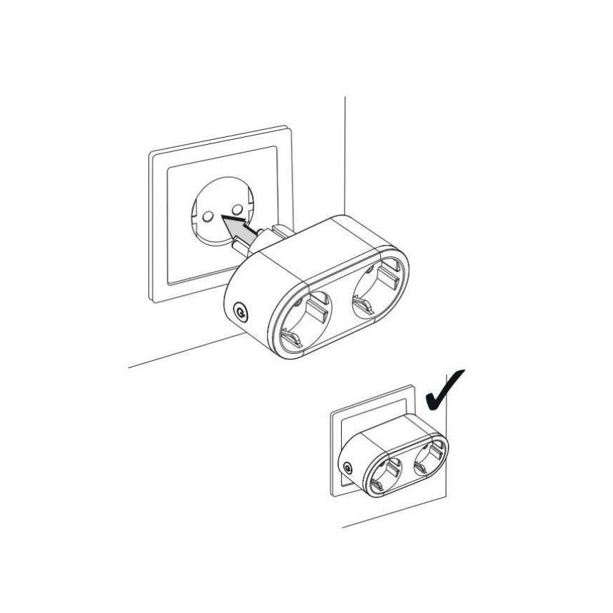 Inteligente dvojitá tomada SMART 3680W/230V/16A Wi-Fi Tuya SCHUKO
