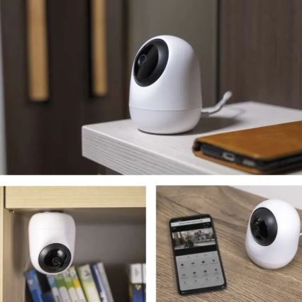 Inteligente interior swivel câmara com sensor de movimento GoSmart 5V Wi-Fi Tuya branco