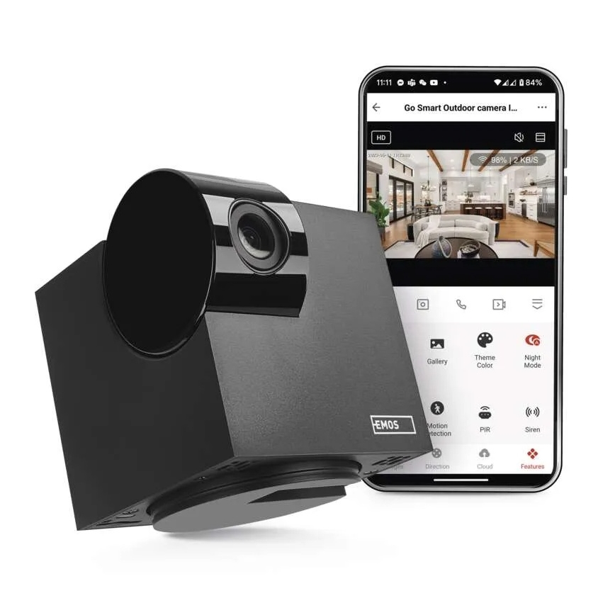 Inteligente interior swivel câmara com sensor de movimento GoSmart 5V Wi-Fi Tuya preto