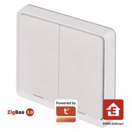 Interruptor 2-botões GoSmart Tuya branco