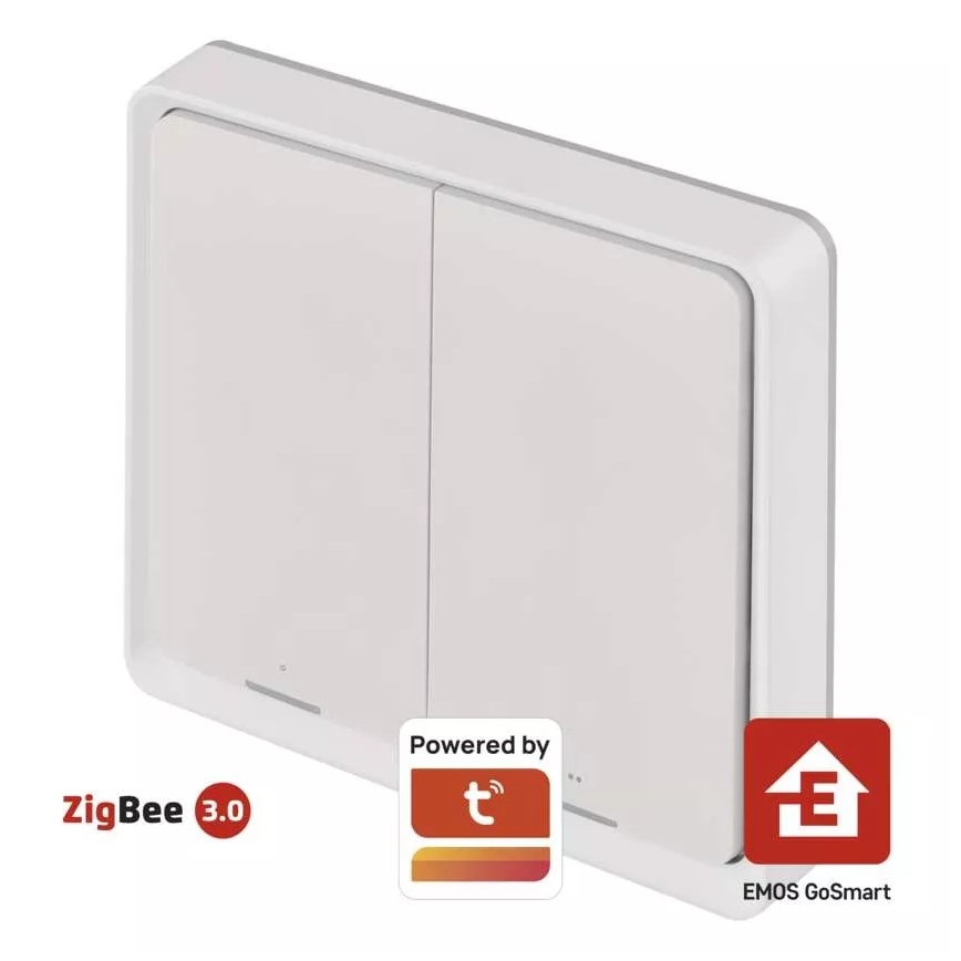 Interruptor 2-botões GoSmart Tuya branco