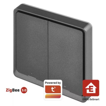 Interruptor  2-botões GoSmart Tuya preto