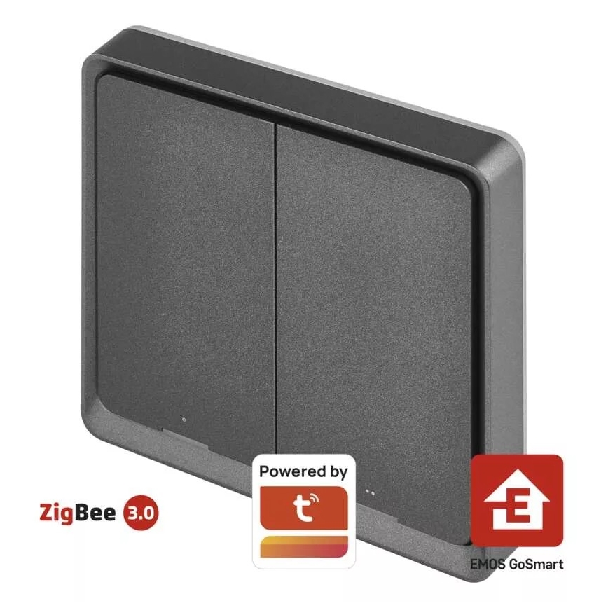 Interruptor  2-botões GoSmart Tuya preto