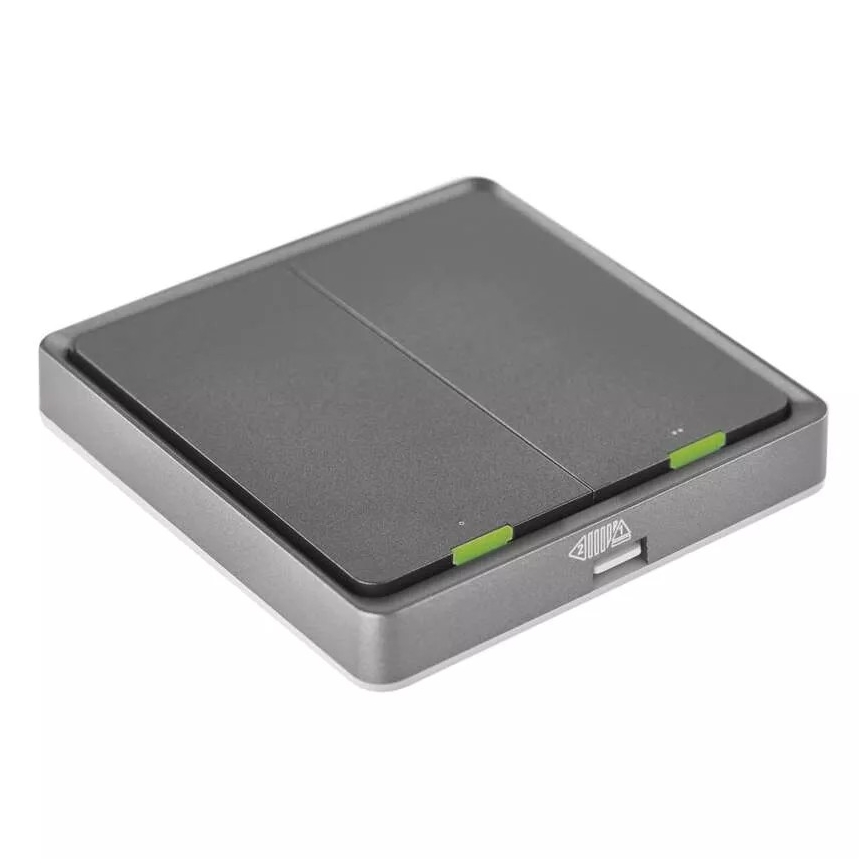 Interruptor  2-botões GoSmart Tuya preto