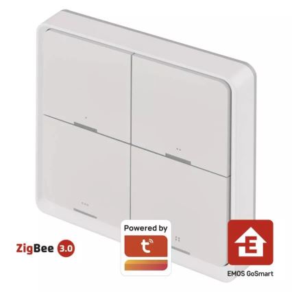 Interruptor 4 botões GoSmart Tuya branco