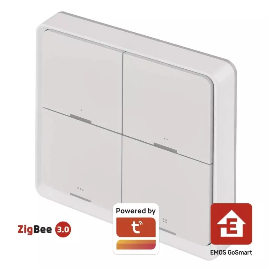 Interruptor 4 botões GoSmart Tuya branco