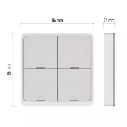 Interruptor 4 botões GoSmart Tuya branco