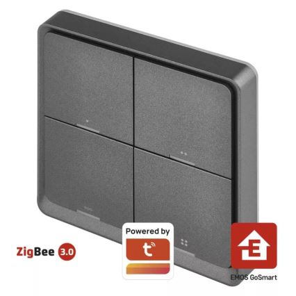 Interruptor  4 botões GoSmart Tuya preto