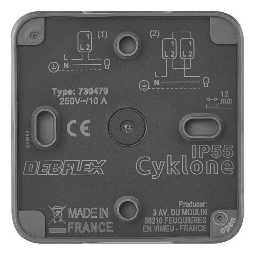 Interruptor doméstico alternado 250V/10A IP55