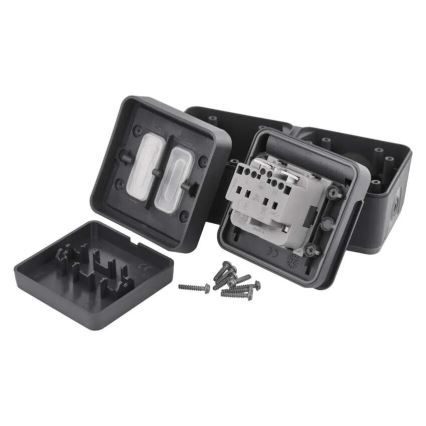 Interruptor doméstico alternado com uma tomada 250V/16A IP55