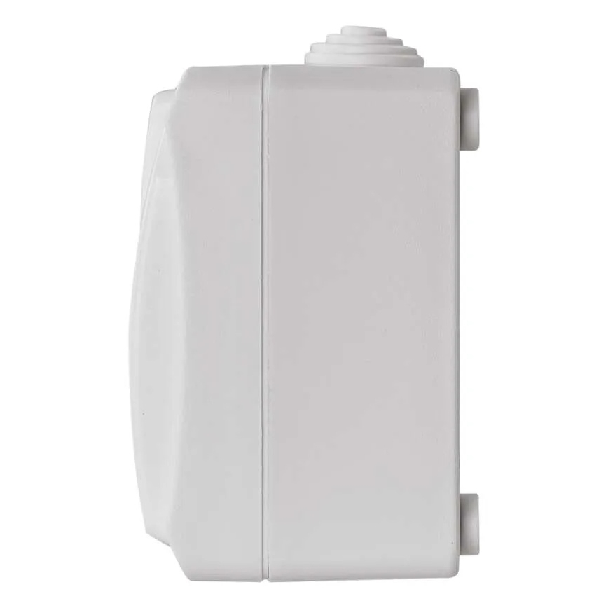 Interruptor doméstico alternado nº 6 com tomada 250V/16A IP44 branco