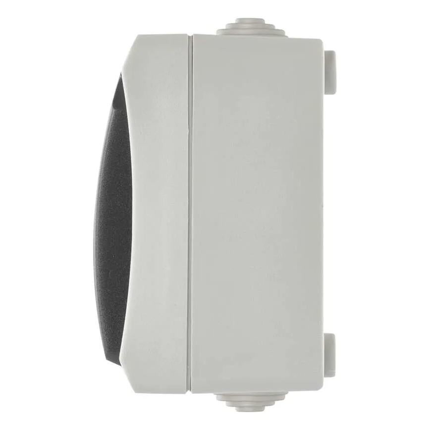 Interruptor doméstico alternado nº 6 com tomada 250V/16A IP44 cinza