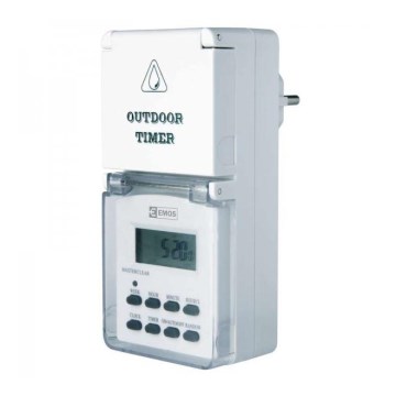 Interruptor horário digital de exterior IP44 SCHUKO