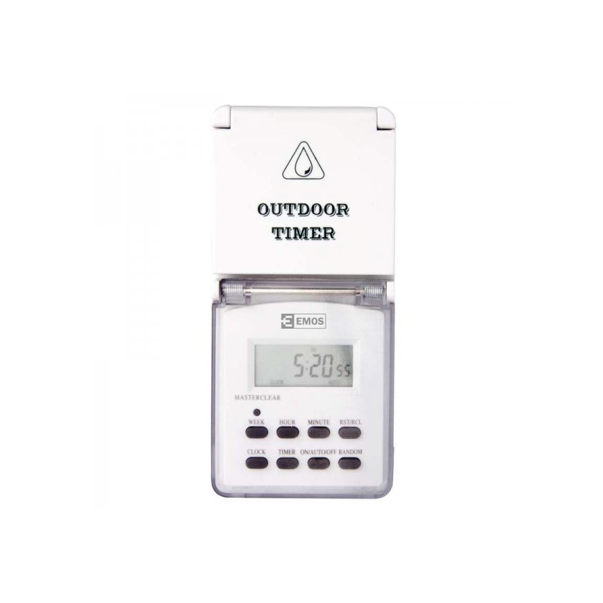 Interruptor horário digital de exterior IP44 SCHUKO
