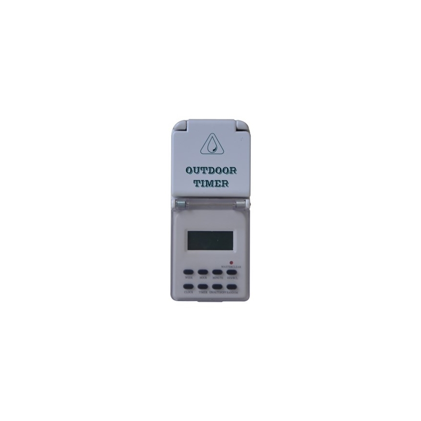 Interruptor horário exterior digital semanal 16A/230V IP44 200 mAh