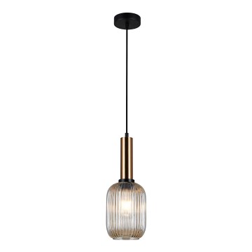 ITALUX - Candeeiro de teto suspenso ANTIOLA 1xE27/40W/230V diâmetro 15 cm bronze
