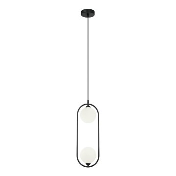 ITALUX - Candeeiro suspenso com cabo LUPUS 2xG9/25W/230V preto