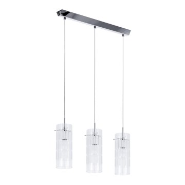 ITALUX - Candeeiro suspenso MAX 3xE27/60W/230V cromado brilhante/transparente