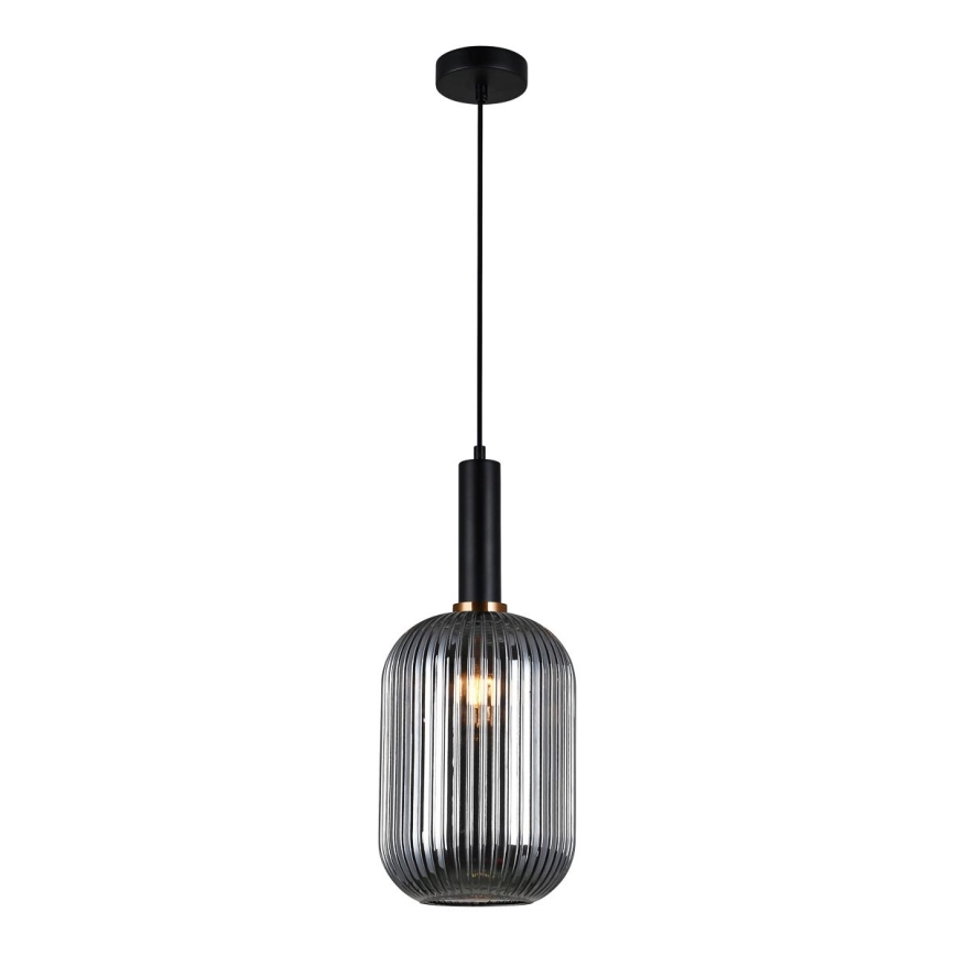 ITALUX - Candelabro suspenso ANTIOLA 1xE27/40W/230V diâmetro 20 cm preto