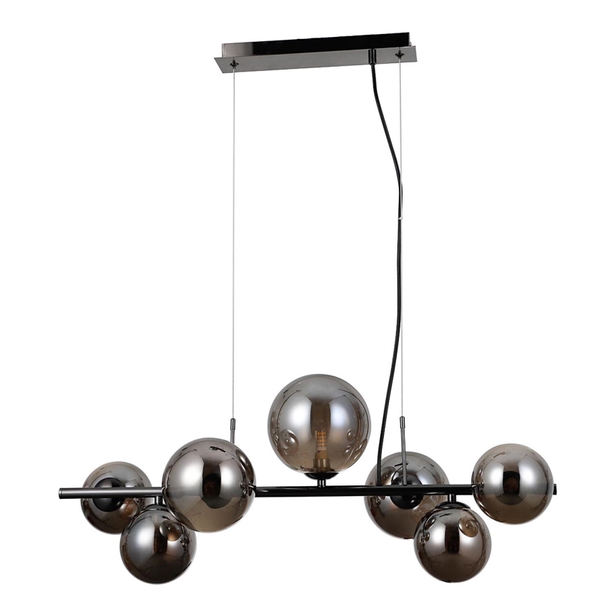 ITALUX - Candelabro suspenso CANELLO 7xG9/5W/230V preto
