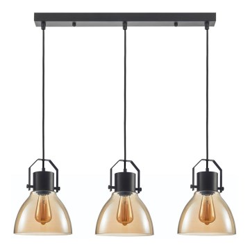 ITALUX - Candelabro suspenso DARLENA 3xE27/40W/230V preto/castanho