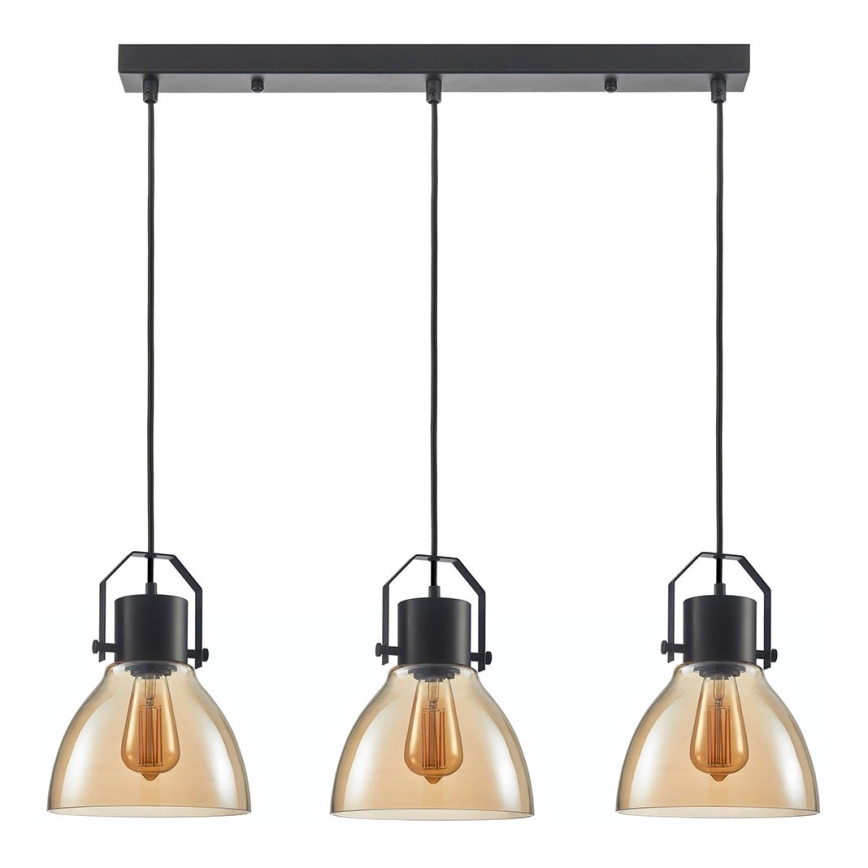 ITALUX - Candelabro suspenso DARLENA 3xE27/40W/230V preto/castanho