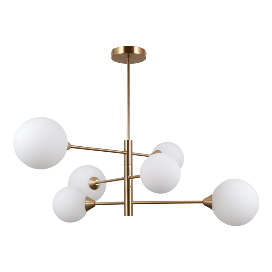 ITALUX - Candelabro suspenso EVORA 6xG9/5W/230V latão