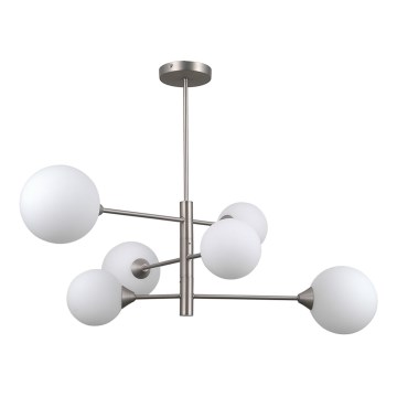 ITALUX - Candelabro suspenso EVORA 6xG9/5W/230V níquel