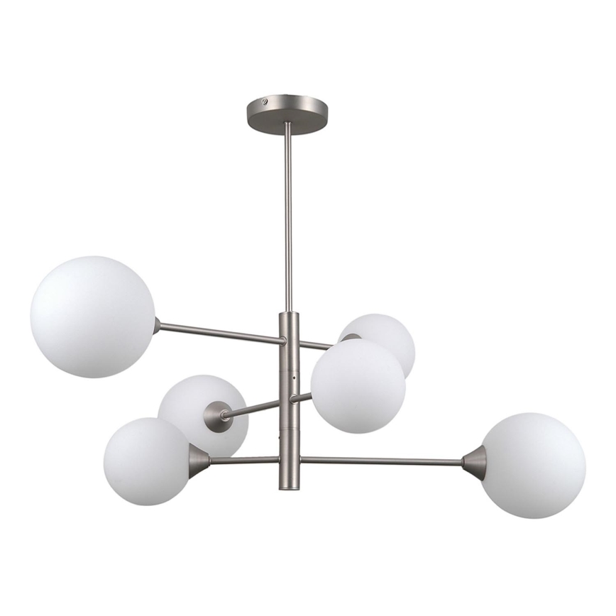 ITALUX - Candelabro suspenso EVORA 6xG9/5W/230V níquel